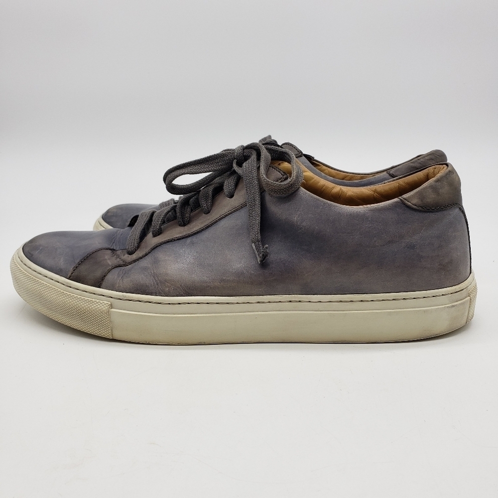 Ace Marks lace up shoe Men US 9.5 blue gray leather upper leather lining sneaker - Picture 4 of 12